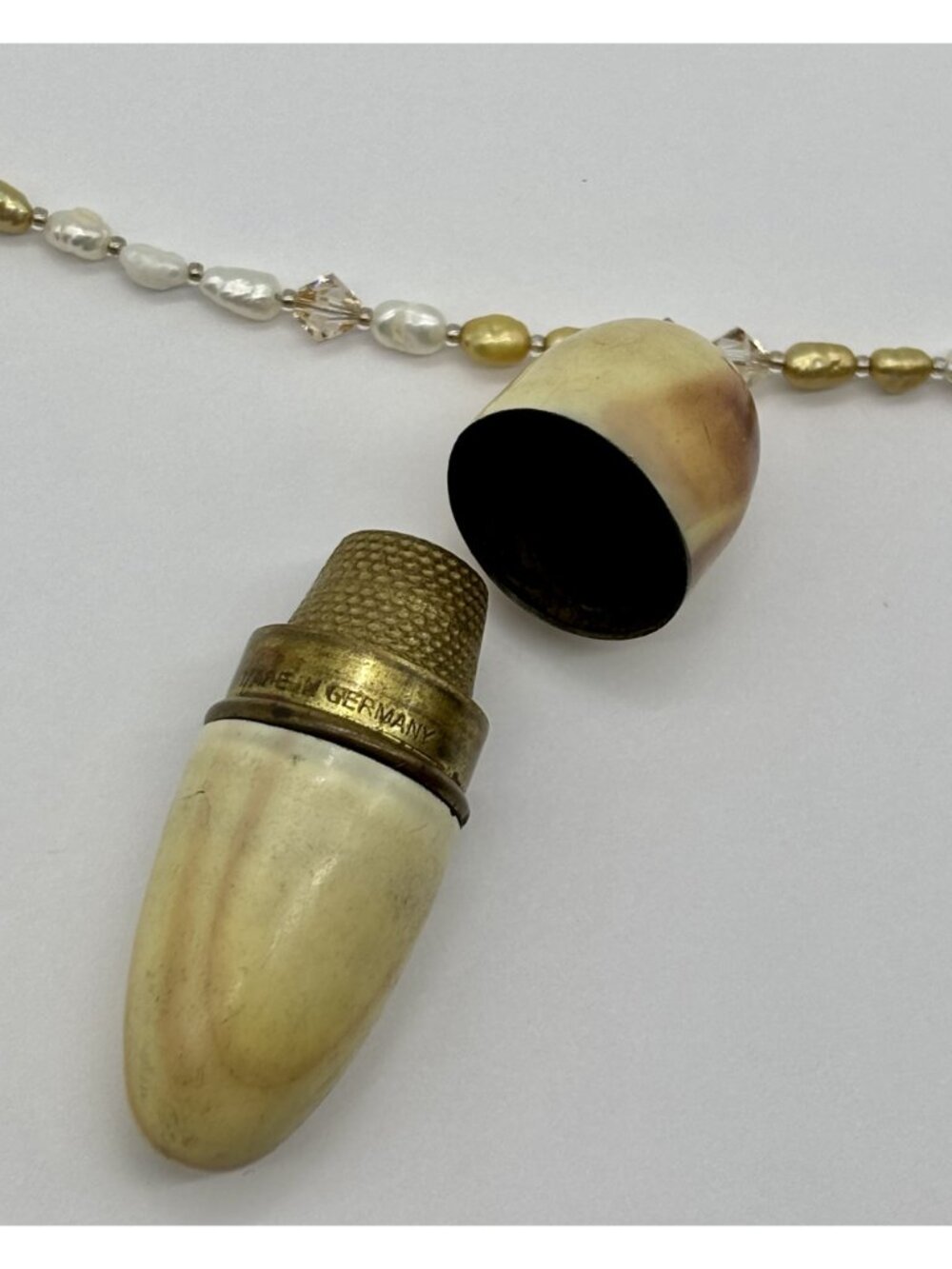 Artisan-Made Freshwater Pearl Swarovski Crystals Necklace W/Vintage Etui Pendant - Picture 9 of 16